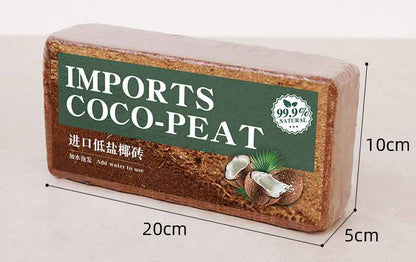 Imported Natural Coco Peat Block Brick ( 0.60KG ) - Basic Farm House