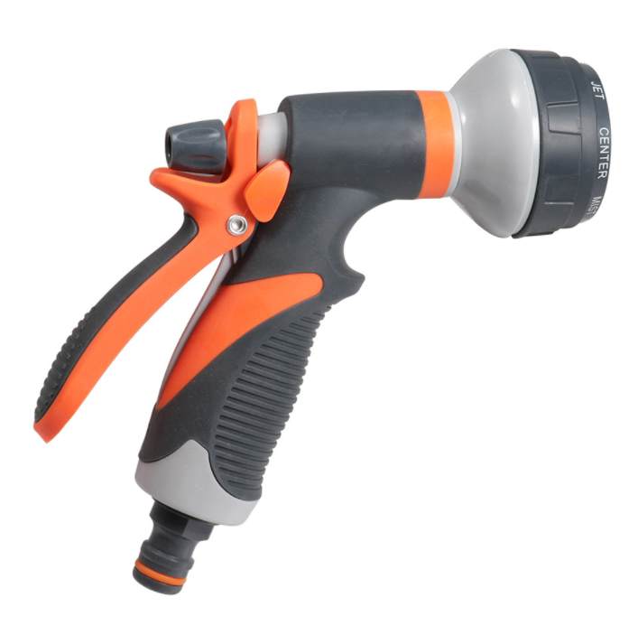 8 WAYS ORANGE GRAY WATER GARDEN SPRAY GUN  - Basic Farm House