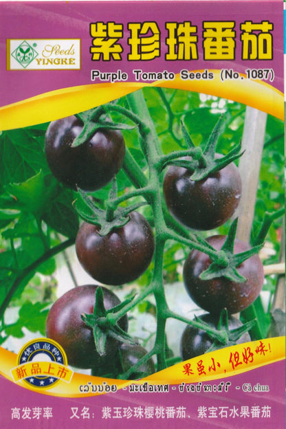 Purple Virgin Cherry Tomato Vegetable Seeds (80 seeds) - Basic Farm House