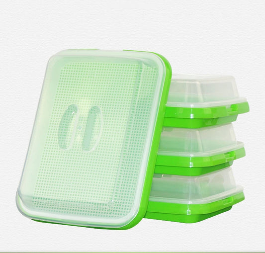 2 Layers with Cover Hydroponics Seed Germination Tray Microgreen Tray Medium Size - Basic Farm House
