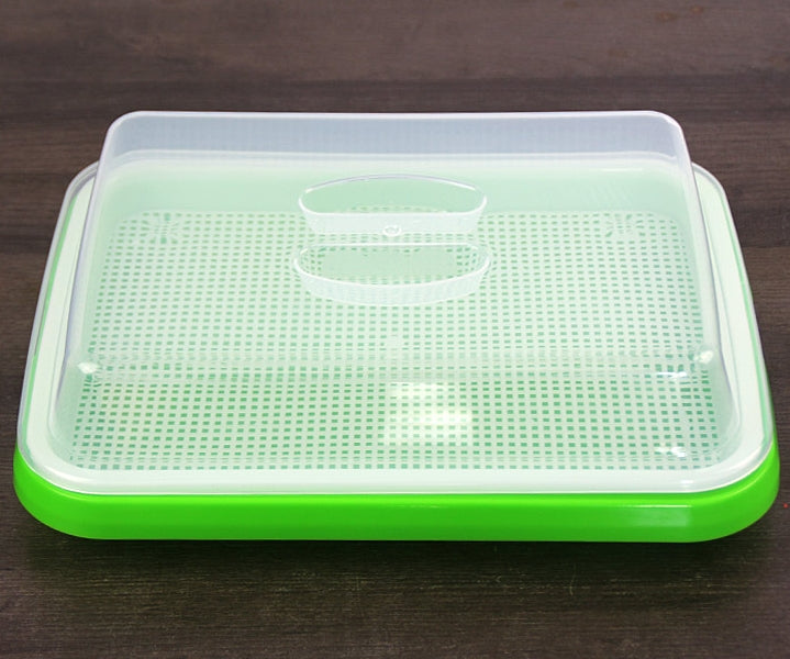 2 Layers with Cover Hydroponics Seed Germination Tray Microgreen Tray Medium Size - Basic Farm House