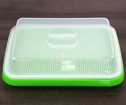 2 Layers with Cover Hydroponics Seed Germination Tray Microgreen Tray Medium Size - Basic Farm House